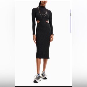 ✨Desigual (NWOT) MIDI CUT-OUT DRESS Size S✨